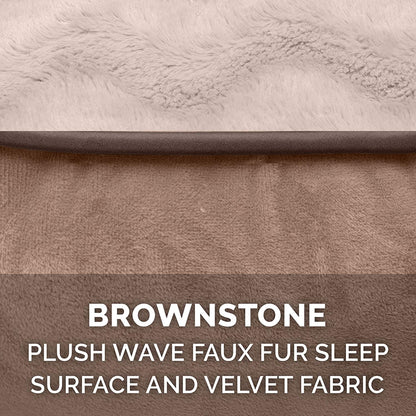 Luxurious Orthopedic Dog Bed with Removable Bolsters & Washable Cover - Ideal for Large Dogs Up to 125 lbs - Plush Brownstone Comfort Sofa