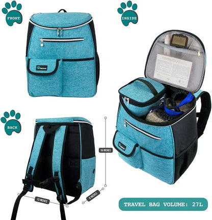 Spacious 27L Airline-Approved Dog Travel Backpack in Stylish Teal Blue for Adventurous Pet Owners