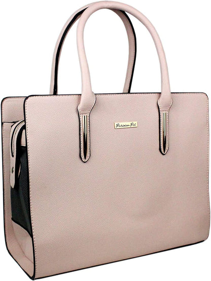 Chic Beige Faux Leather Pet Carrier Purse - Stylish and Airline-Approved for Small to Medium Dogs