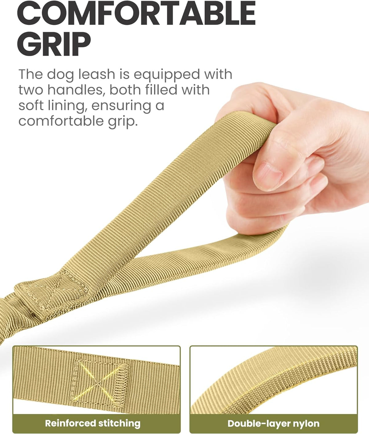 Premium Bungee Dog Leash - Heavy Duty with Shock Absorption & Padded Handles for Ultimate Comfort