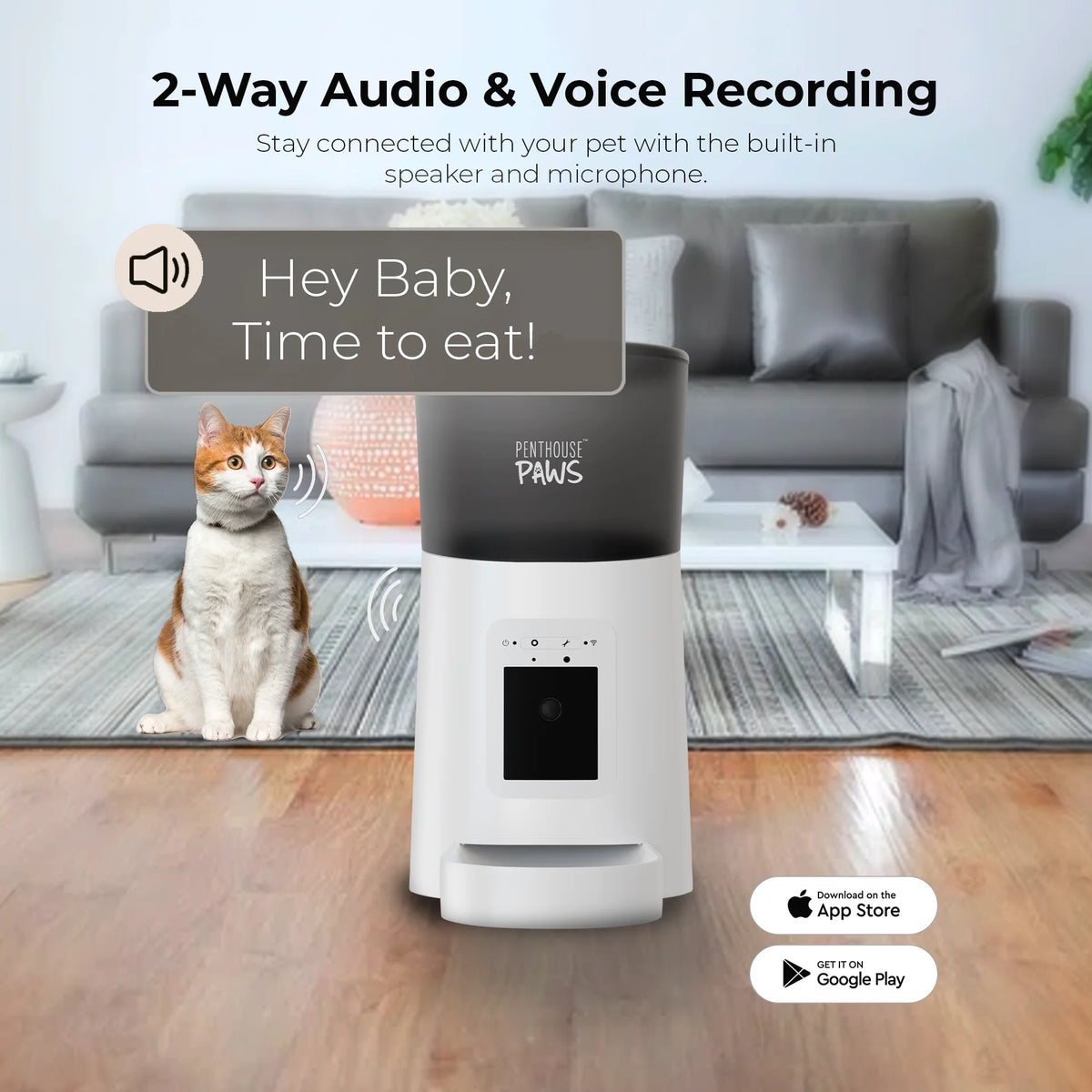 Revolutionize Feeding Time with the Penthouse Paws Smart HD Pet Feeder – 6L Capacity, 1080P Camera, Two-Way Audio, and Meal Scheduling for Happy, Healthy Pets!