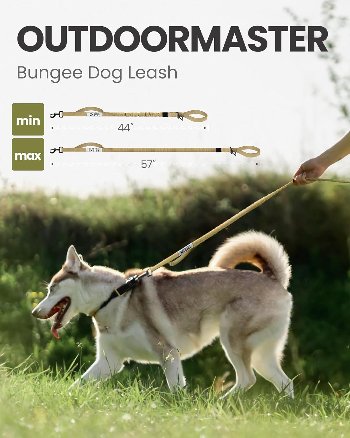 Premium Bungee Dog Leash - Heavy Duty with Shock Absorption & Padded Handles for Ultimate Comfort