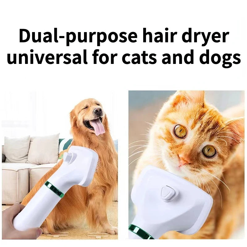 2-in-1 Low Noise Pet Dryer and Grooming Kit for Dogs and Cats with Comb Brush Attachment