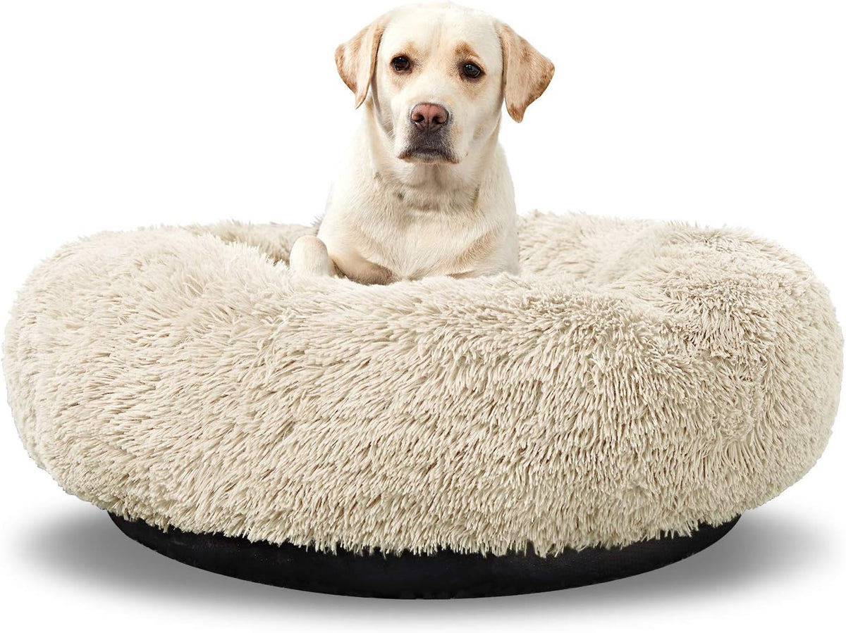 Large Washable Donut Dog Bed - Comfortable Calming Cuddler