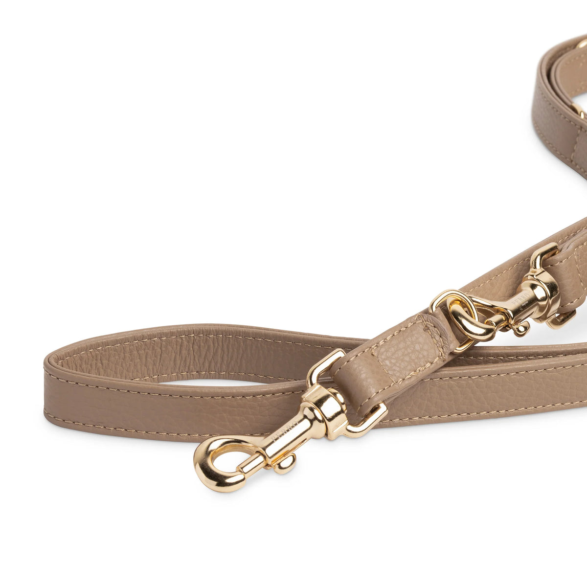 Elegant Caffe Latte Leather Dog Leash - Handcrafted in Italy for Comfort and Style