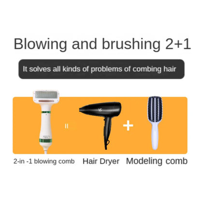 2-in-1 Low Noise Pet Dryer and Grooming Kit for Dogs and Cats with Comb Brush Attachment