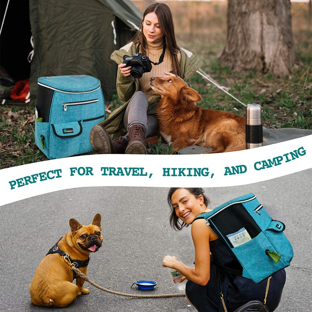 Spacious 27L Airline-Approved Dog Travel Backpack in Stylish Teal Blue for Adventurous Pet Owners