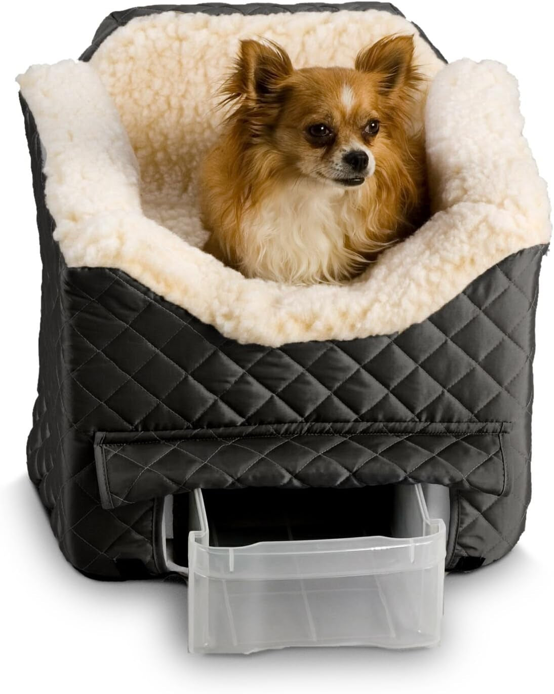 Elevate Your Pup's Comfort with the Lookout II Dog Car Seat - Perfect for Small Dogs Up to 18 lbs in Stylish Black Quilted Design