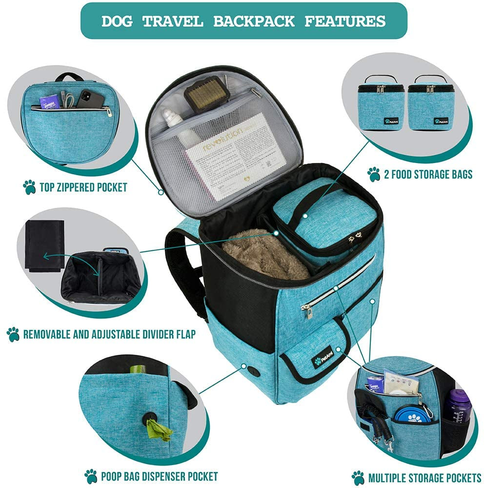 Spacious 27L Airline-Approved Dog Travel Backpack in Stylish Teal Blue for Adventurous Pet Owners