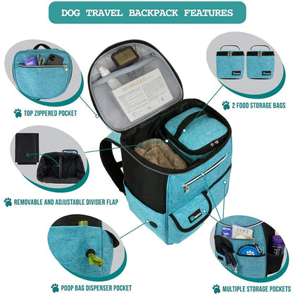 Spacious 27L Airline-Approved Dog Travel Backpack in Stylish Teal Blue for Adventurous Pet Owners