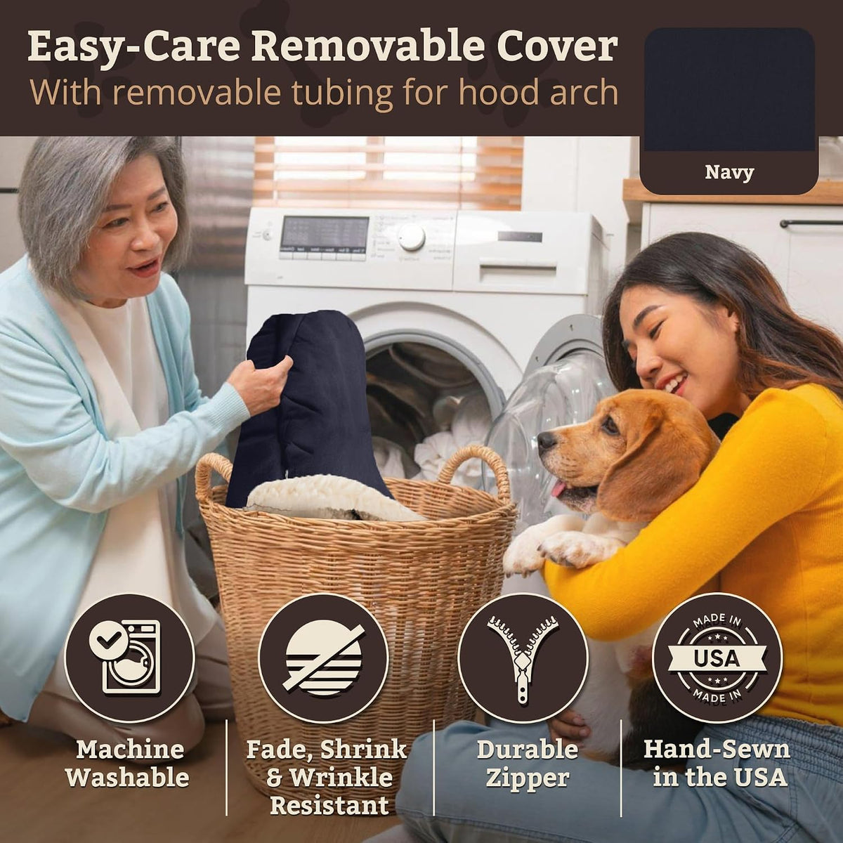 Indulge Your Pet with the Navy Cozy Cave Round Dog Bed - Perfect for Snuggling!