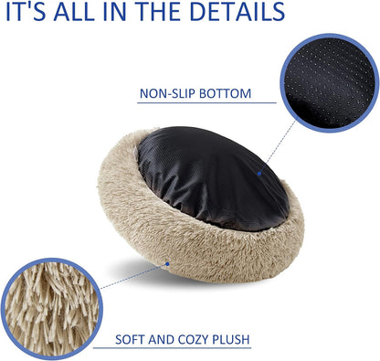 Large Washable Donut Dog Bed - Comfortable Calming Cuddler