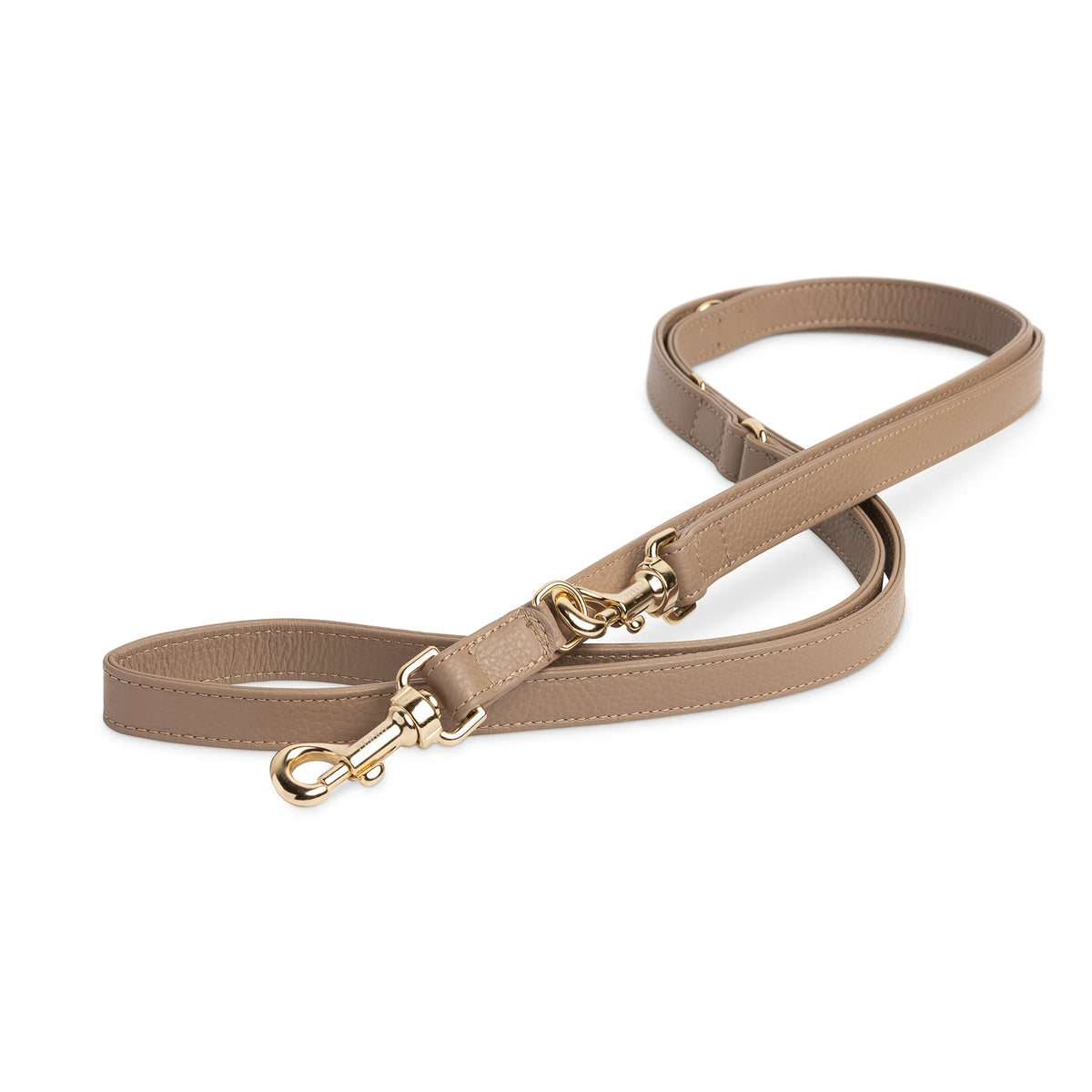 Elegant Caffe Latte Leather Dog Leash - Handcrafted in Italy for Comfort and Style