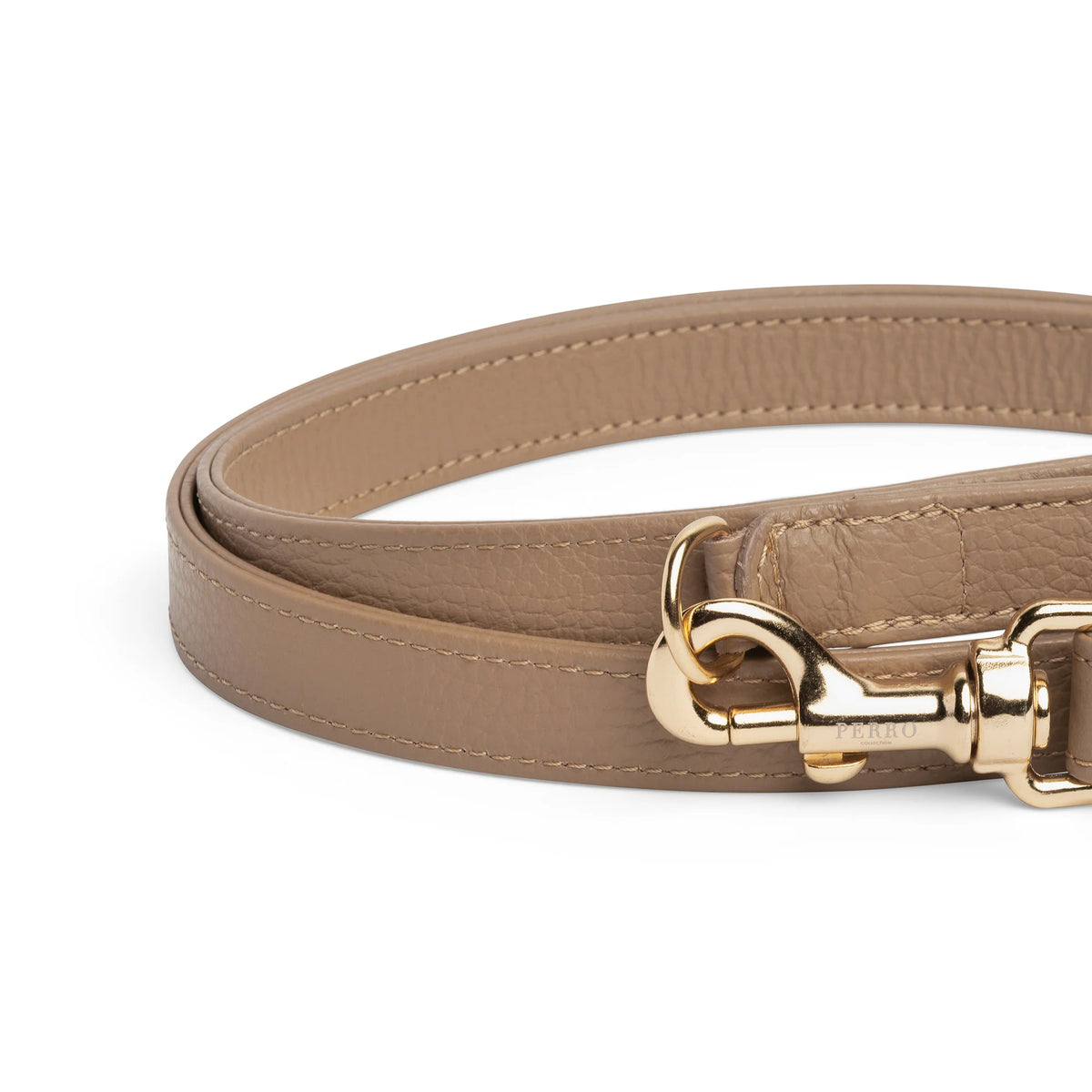 Elegant Caffe Latte Leather Dog Leash - Handcrafted in Italy for Comfort and Style