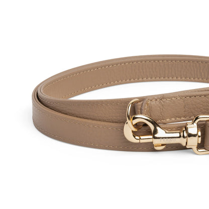 Elegant Caffe Latte Leather Dog Leash - Handcrafted in Italy for Comfort and Style