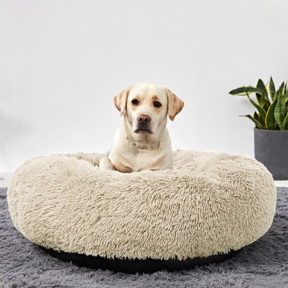 Large Washable Donut Dog Bed - Comfortable Calming Cuddler