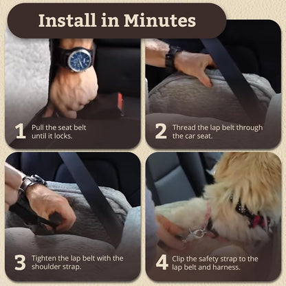 Elevate Your Pup's Comfort with the Lookout II Dog Car Seat - Perfect for Small Dogs Up to 18 lbs in Stylish Black Quilted Design