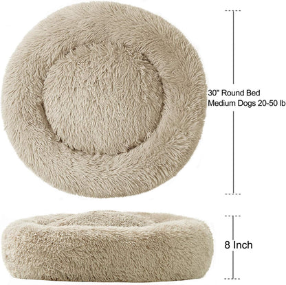 Large Washable Donut Dog Bed - Comfortable Calming Cuddler
